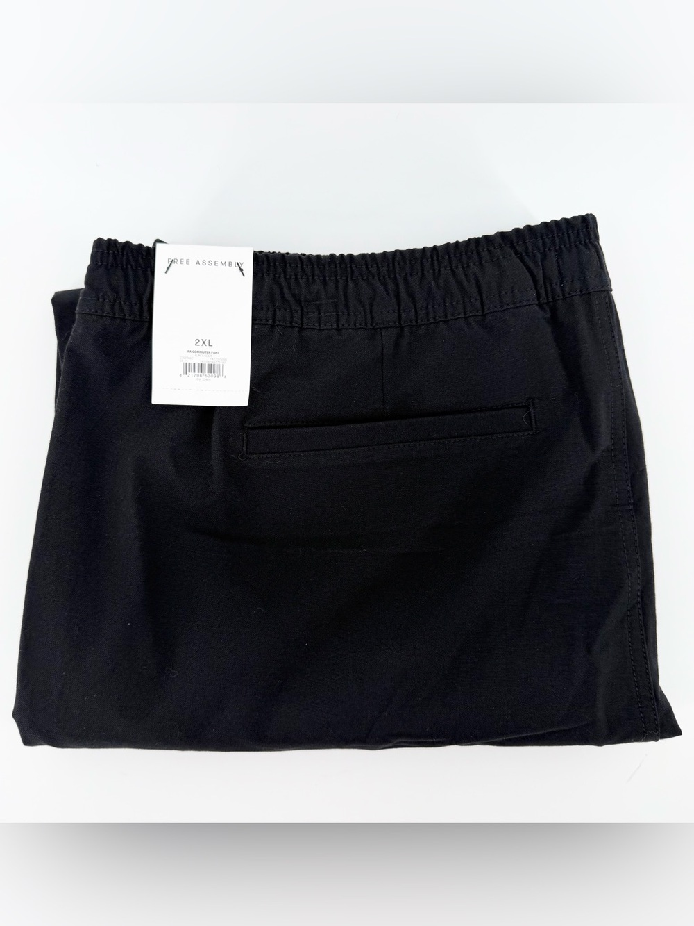 Free Assembly Men Commuter Pants 2XL XXL Black Soot Pull On Stretch Elastic NWT